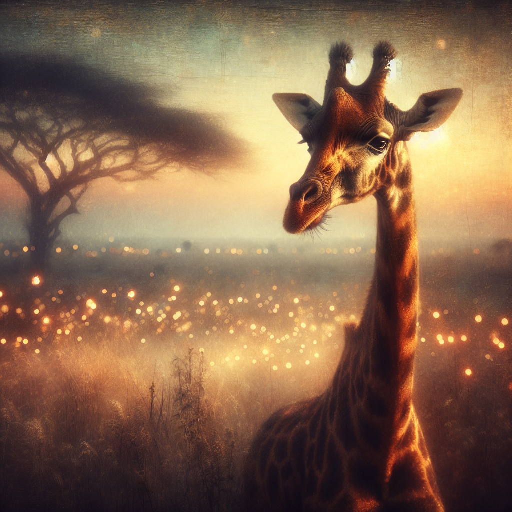 Regal Dawn Giraffe Canvas