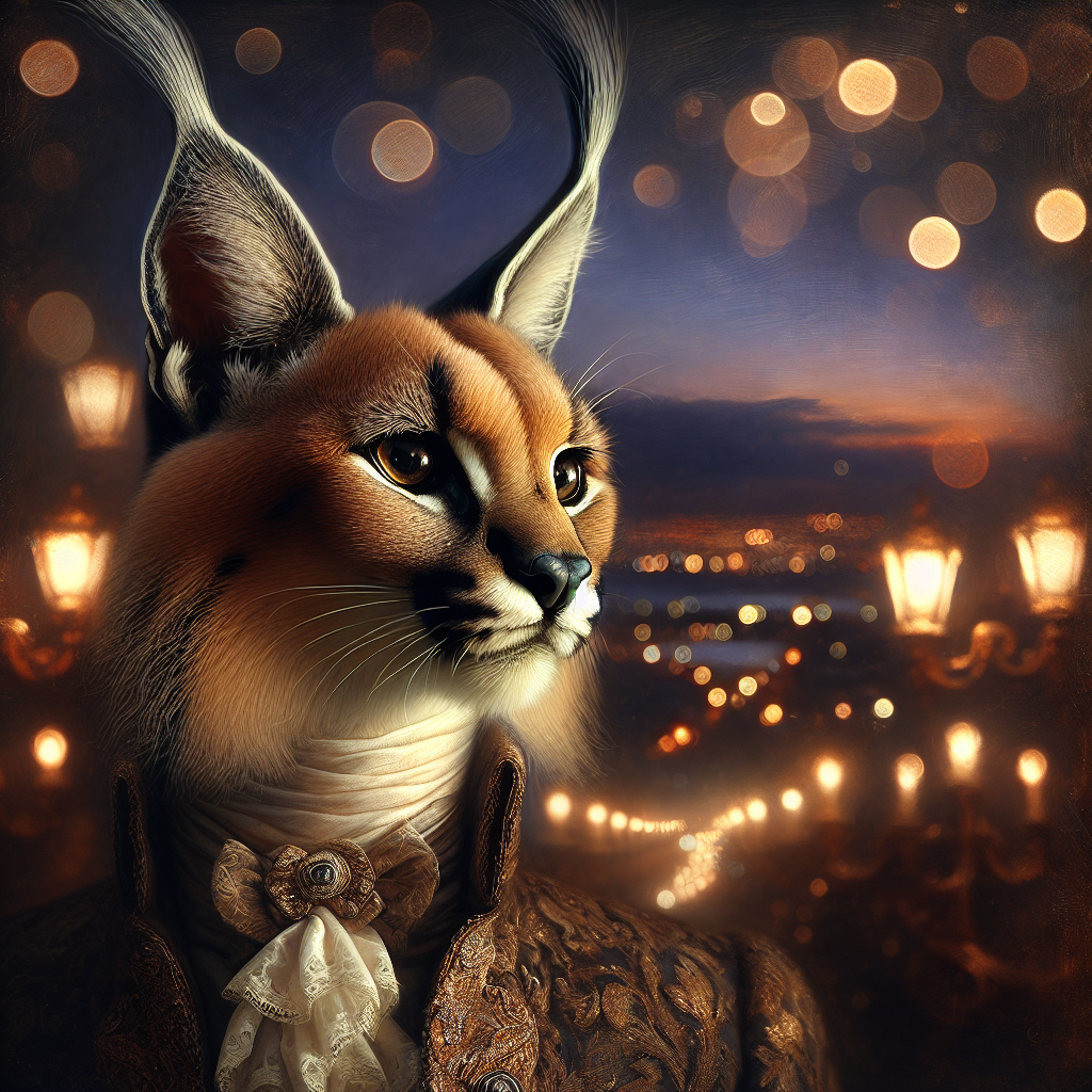 Regal Dusk Caracal Canvas