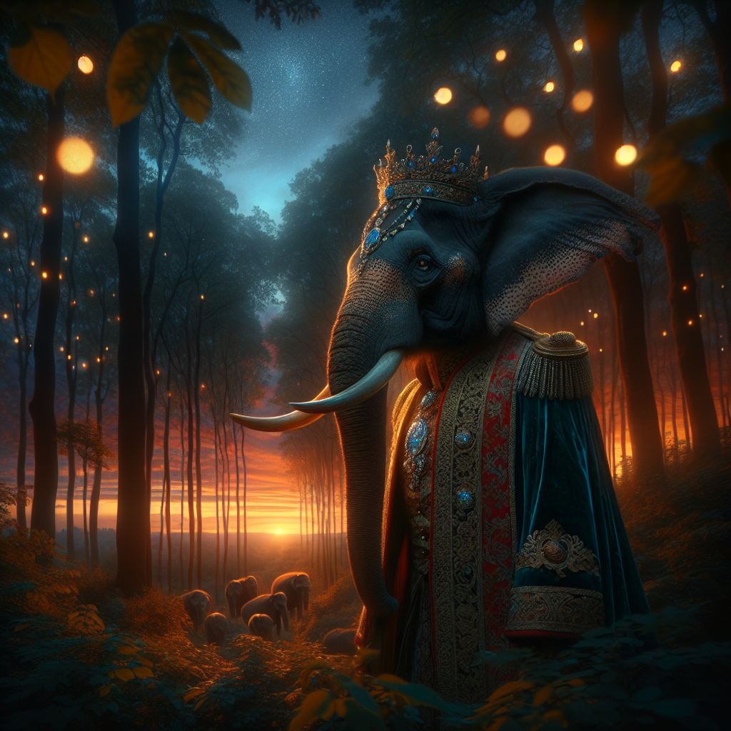Regal Elephant Twilight Canvas