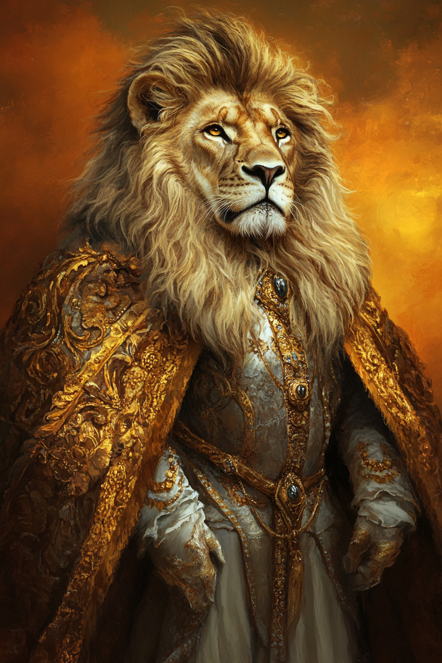 Regal Lion Sunset Canvas