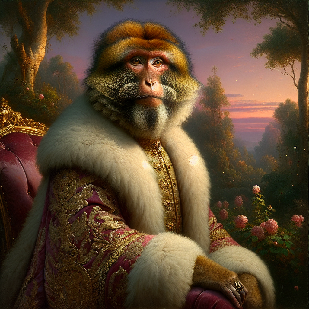 Regal Macaque Majesty Canvas