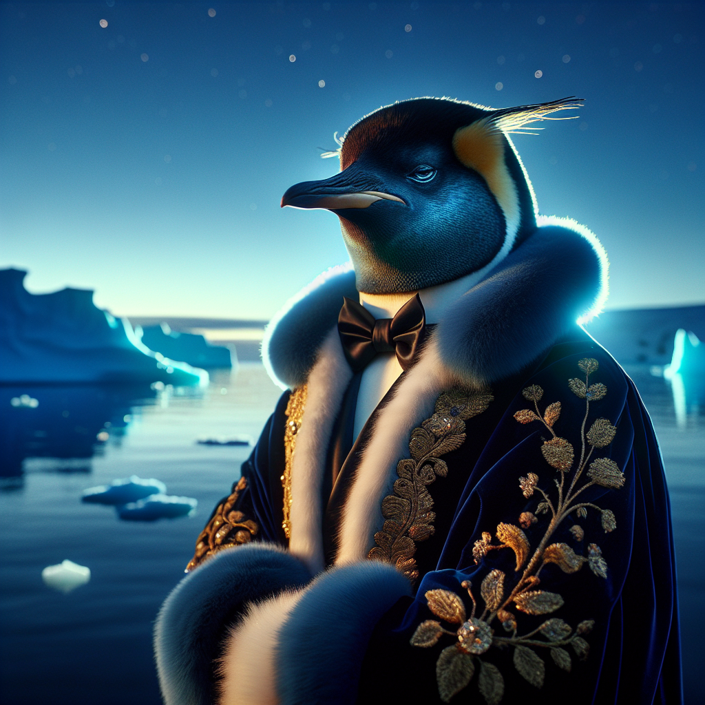 Regal Penguin Twilight Majesty Canvas