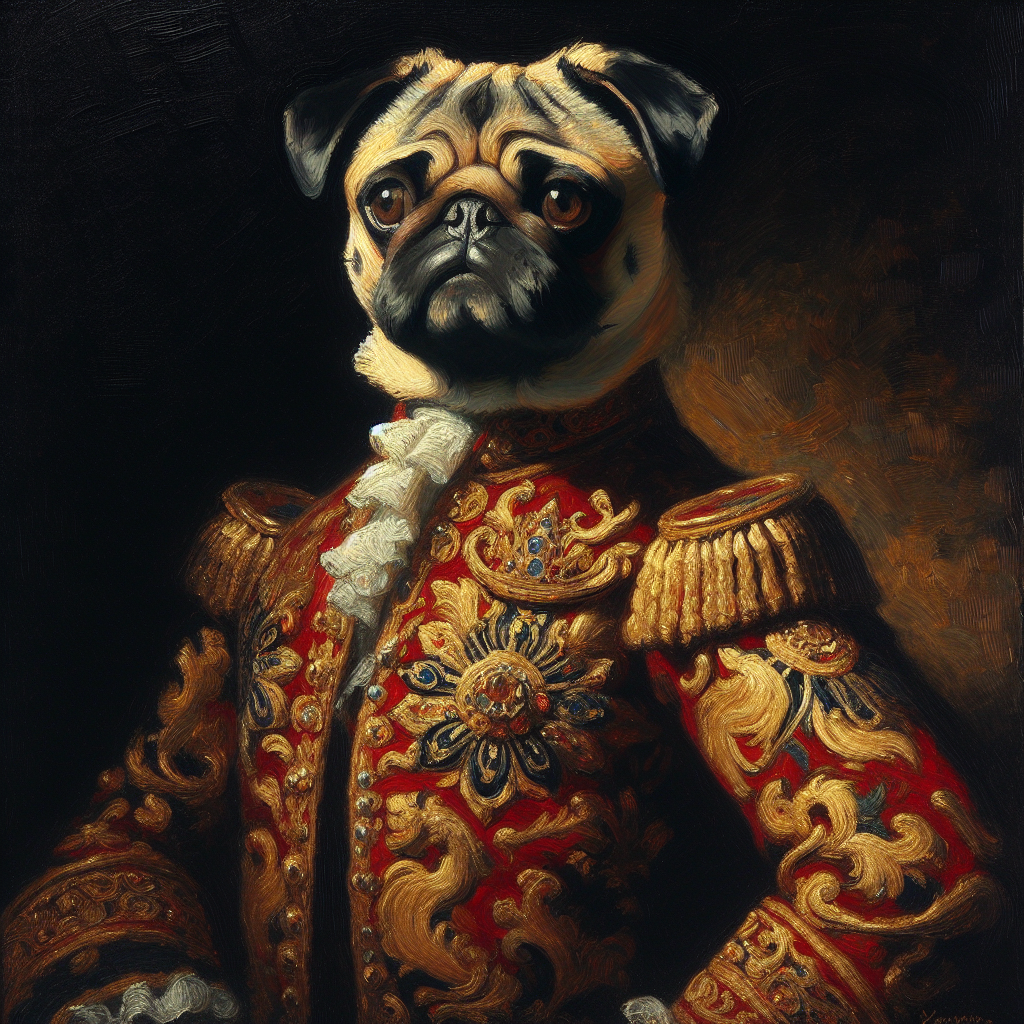 Regal Pug Monarch Canvas