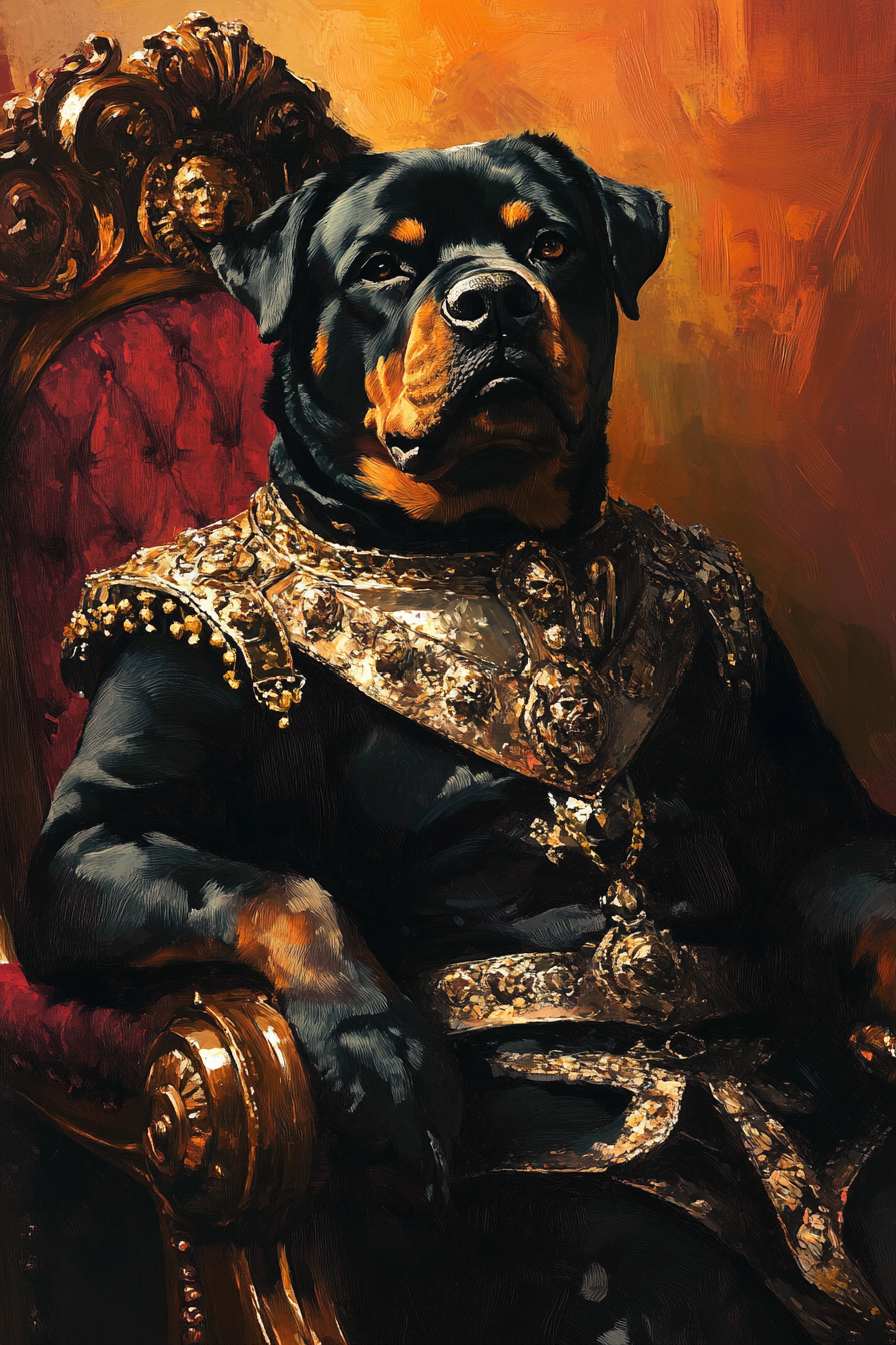 Regal Rottweiler Sunset Canvas