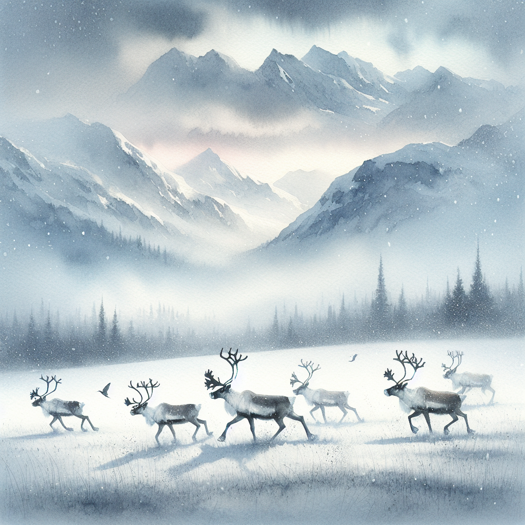 Reindeer Twilight Dance Canvas