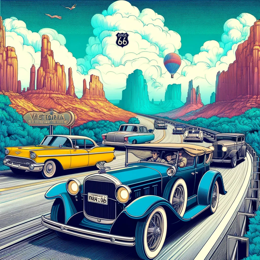 Retro Road Trip Cotton Cushion