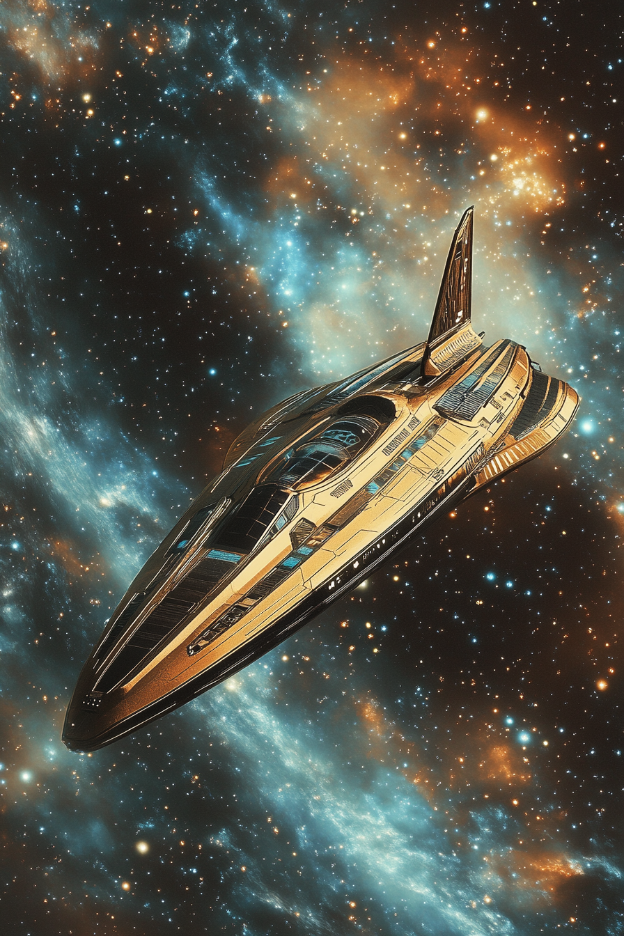 Retro Spaceship Canvas