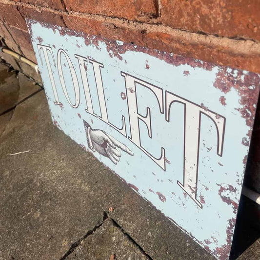 Metal Distressed Effect Retro Vintage Toilet Sign
