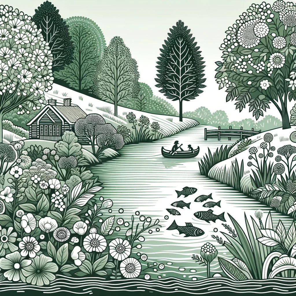 Riverbank Serenity Canvas
