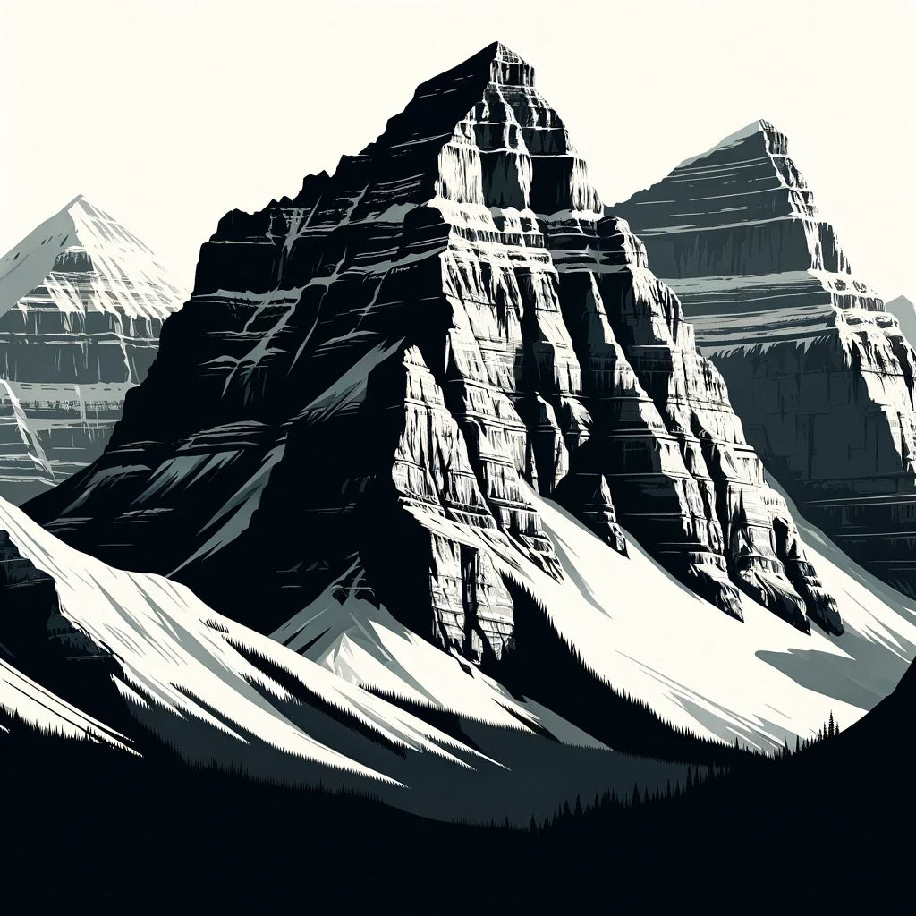 Rockies Modernist Monochrome Canvas