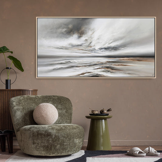 Northern Tides Panoramic Framed Printed Canvas