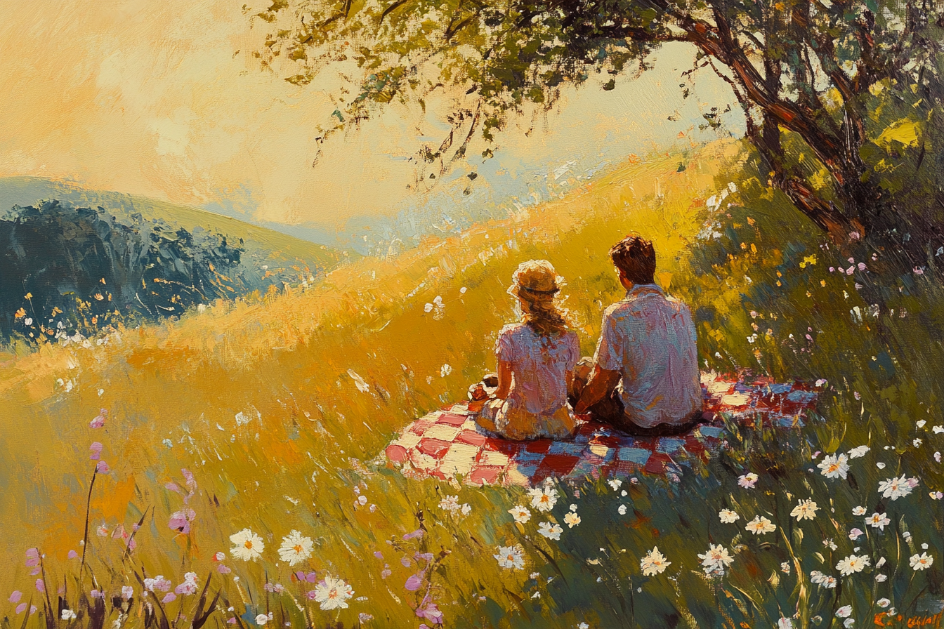 Romantic Meadow Picnic Blanket