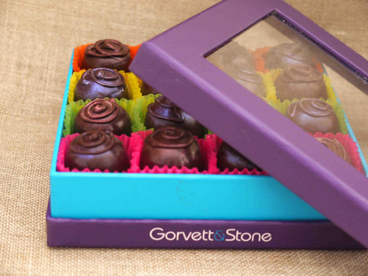 Rose & Violet Fondant Creams in 70% Dark Chocolate