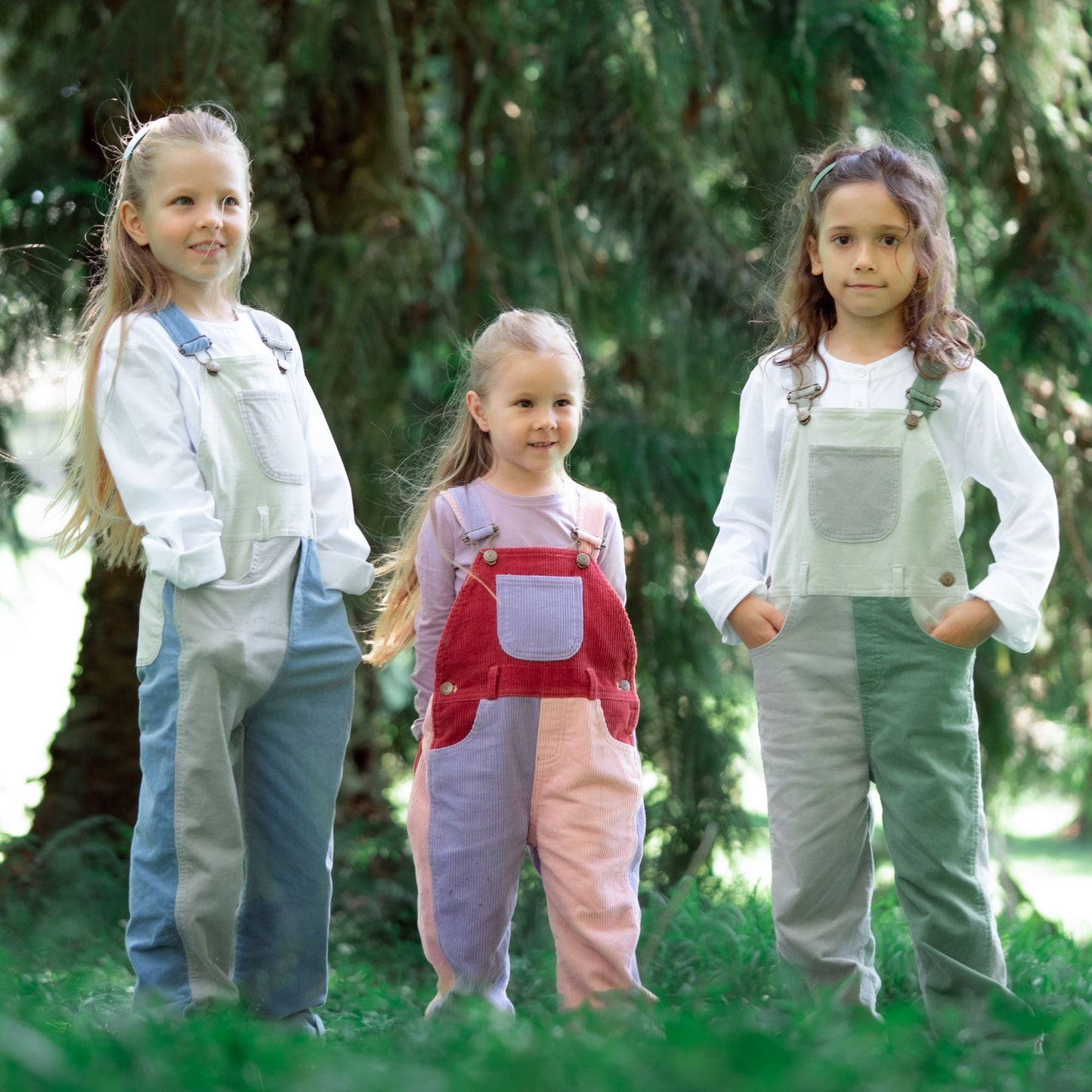 Rosebed Patchwork Chunky Cord Dungarees