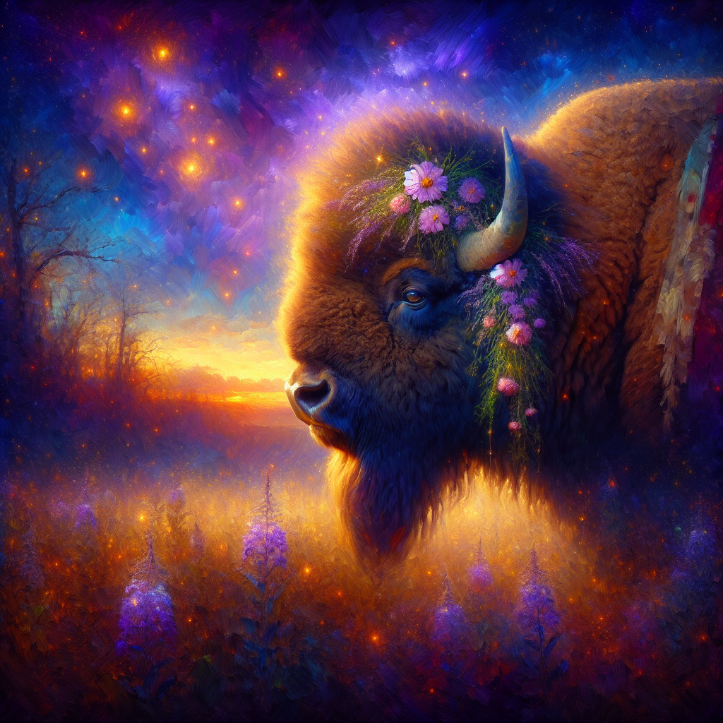 Royal Bison Twilight Canvas