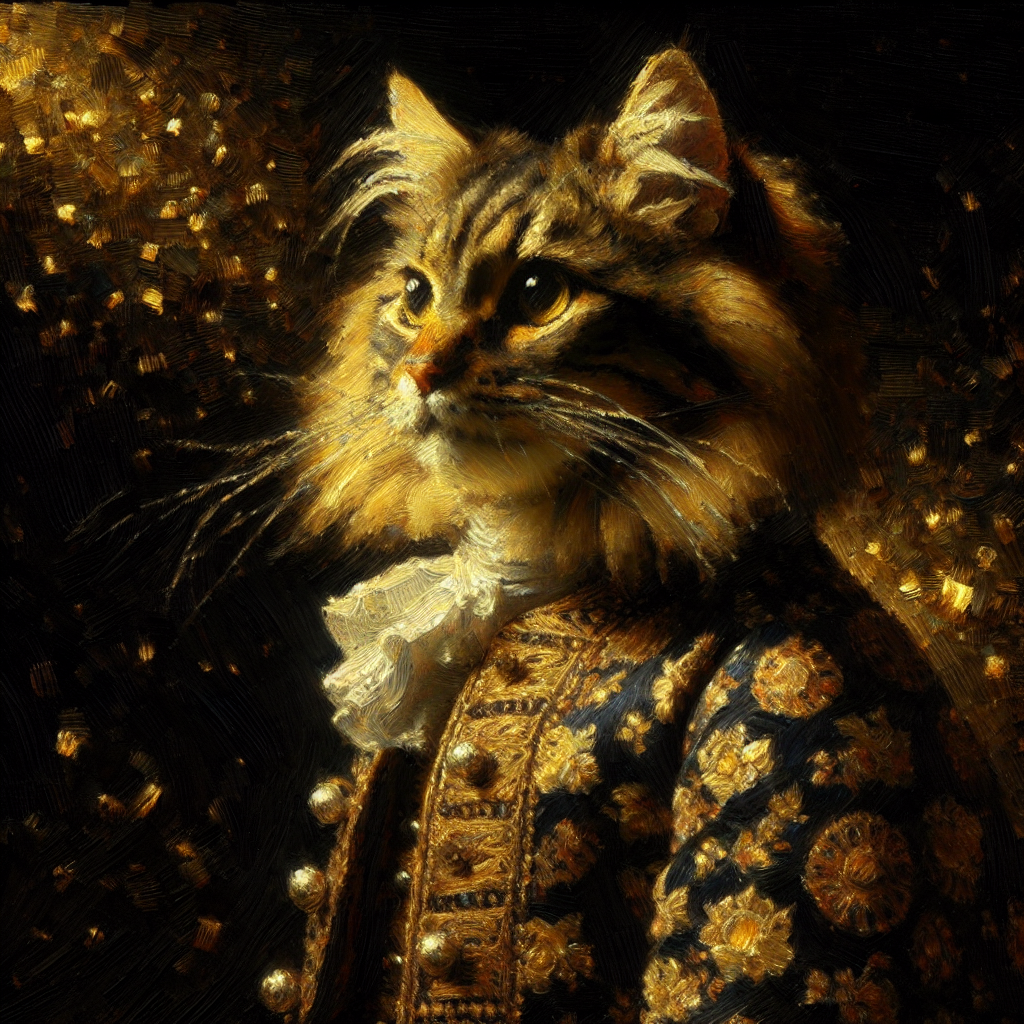 Royal Feline Noir Canvas