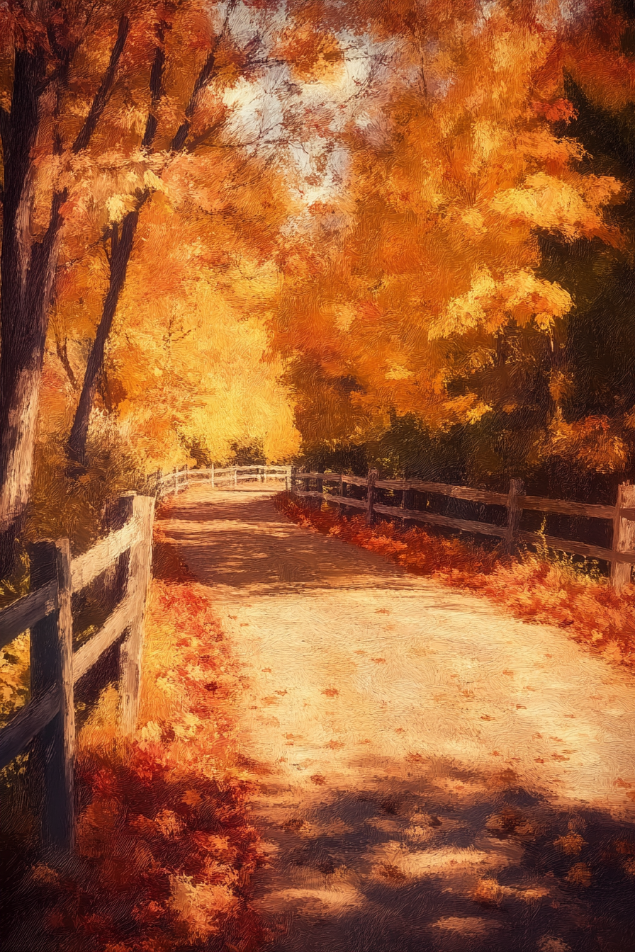 Rustic Autumn Path Canvas