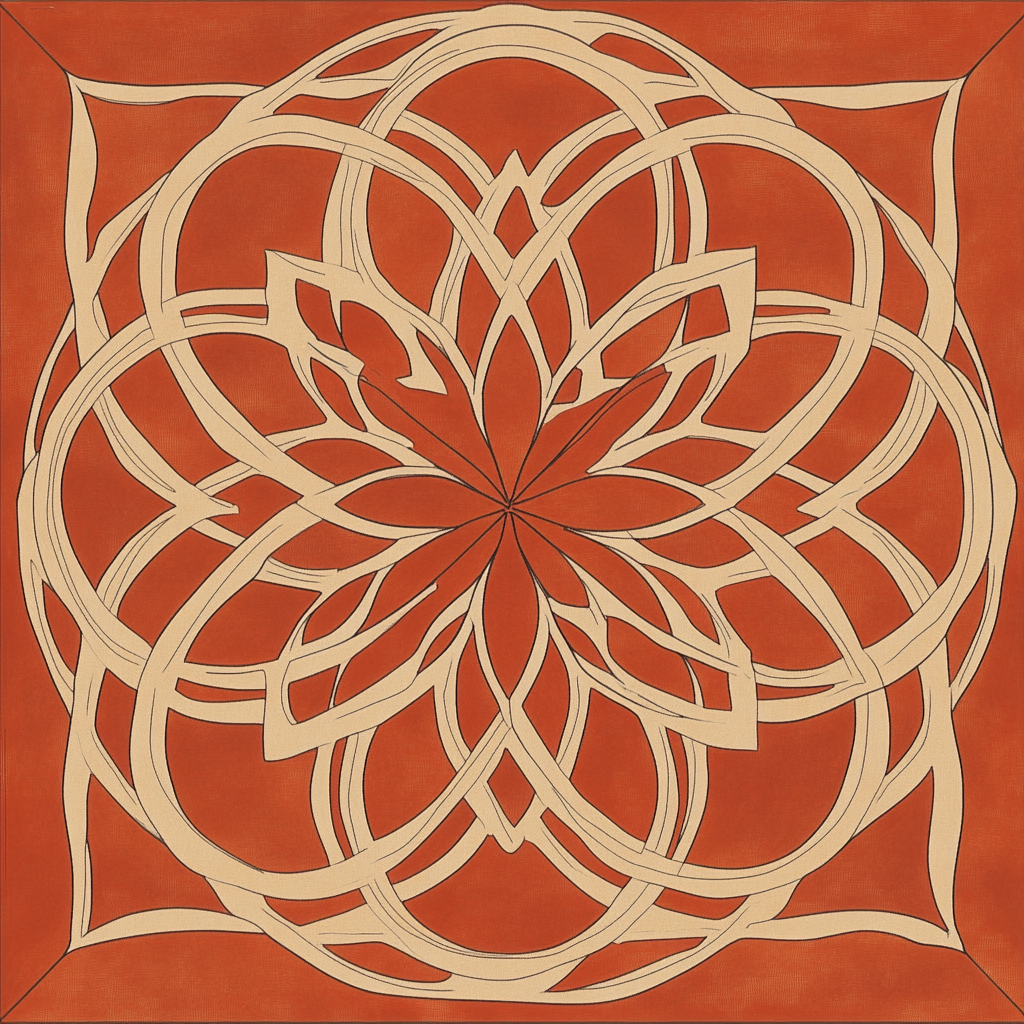 Rusty Orange Rosette Cotton Cushion