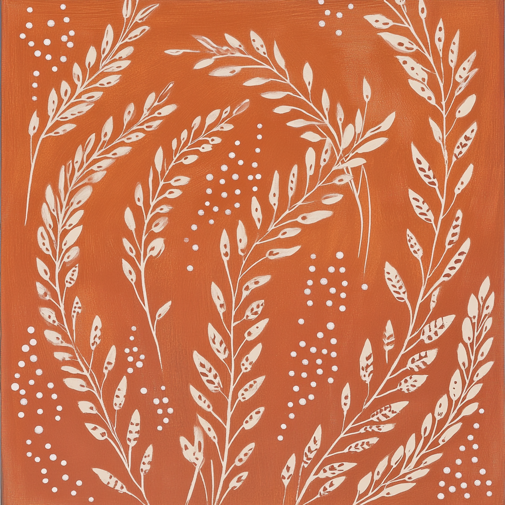 Rusty Orange Wheat Cotton Cushion