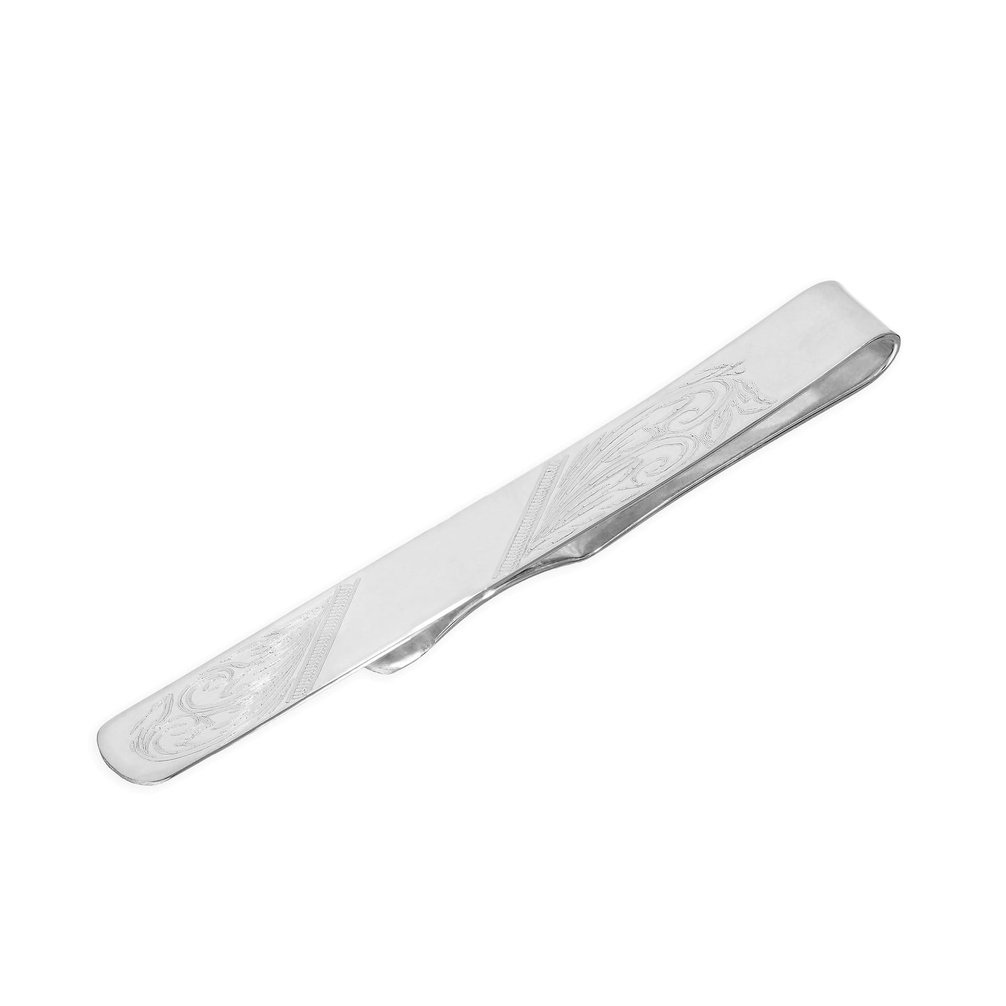 Sterling Silver Engraved Tie Slide