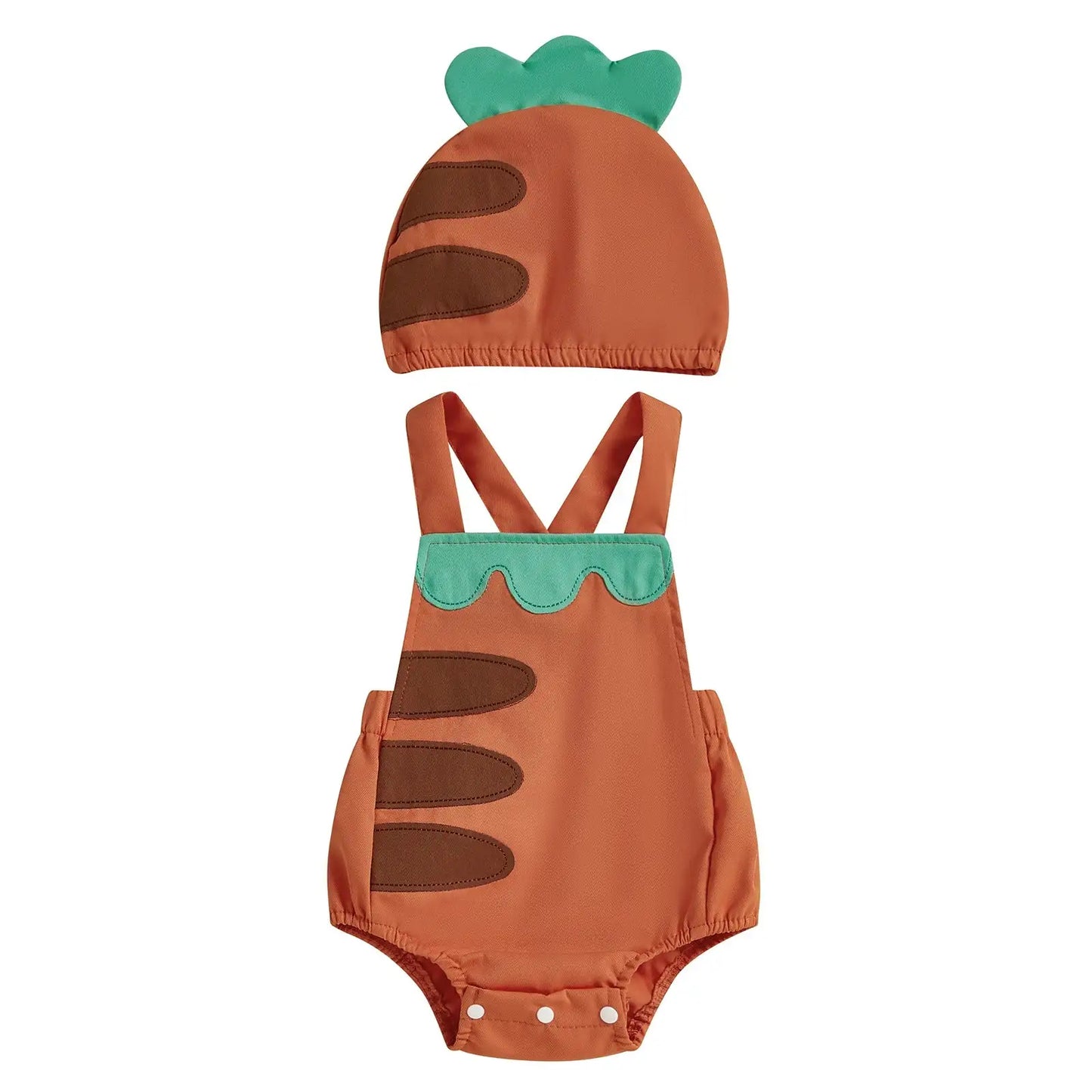Baby Fruit Overalls Romper with Hat