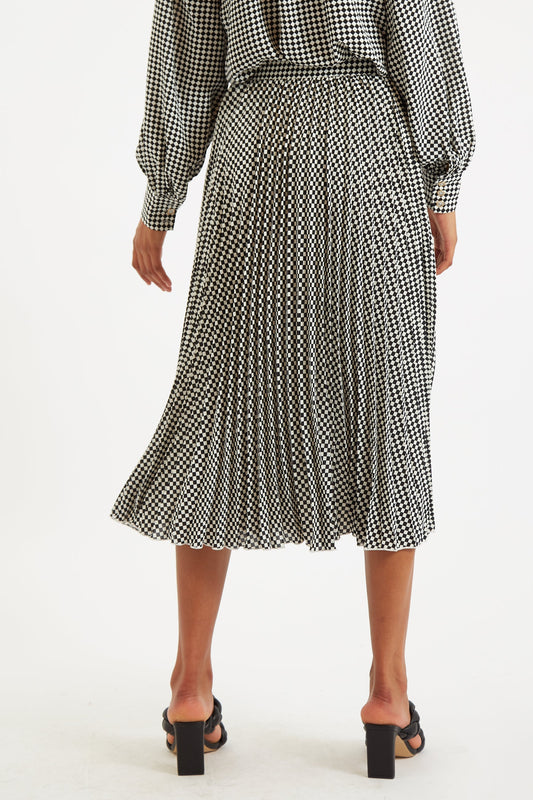 Louche Sabina Diamonds Forever Print Pleated Midi Skirt