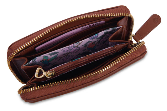 SADDLER "Annie" 3 Way Zipper RFID Real Leather Zipper Wallet (Gift Boxed)