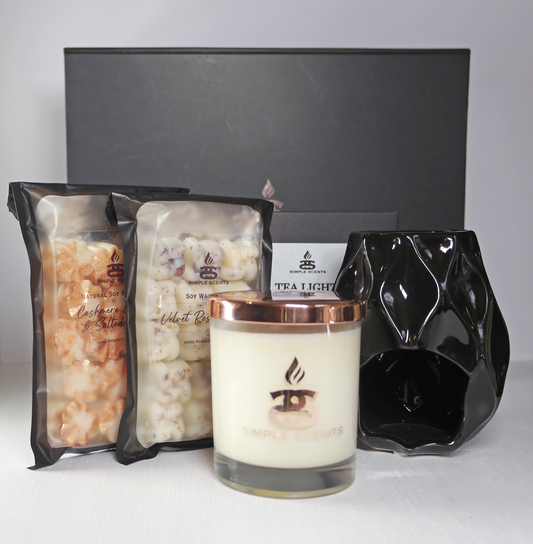 Simple Scents Experience Indulgence Candle, Wax Melt & Nico Wax Burner Gift Set