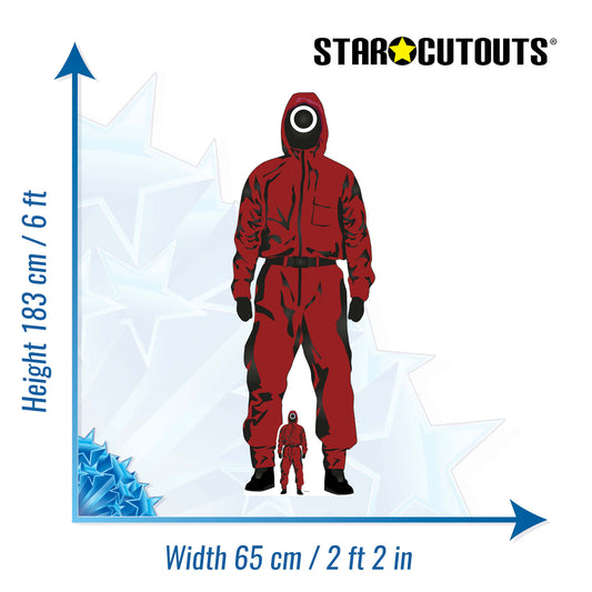 SC1678 Game Inspired Red Jumpsuit Cardboard Cut Out Height 183cm
