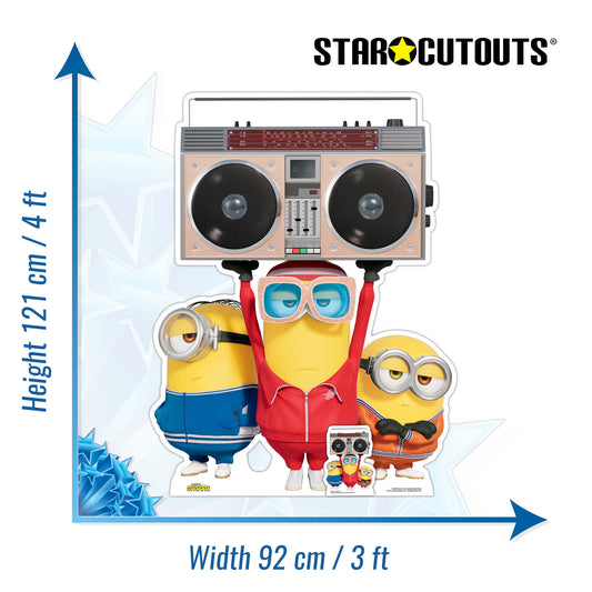 SC4092 Minions 2 Boombox Group Cardboard Cut Out Height 121cm