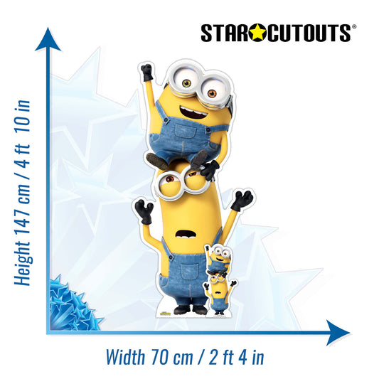 SC4122 Kevin and Bob Minions Large Cut Out Cardboard Cut Out Height 147cm