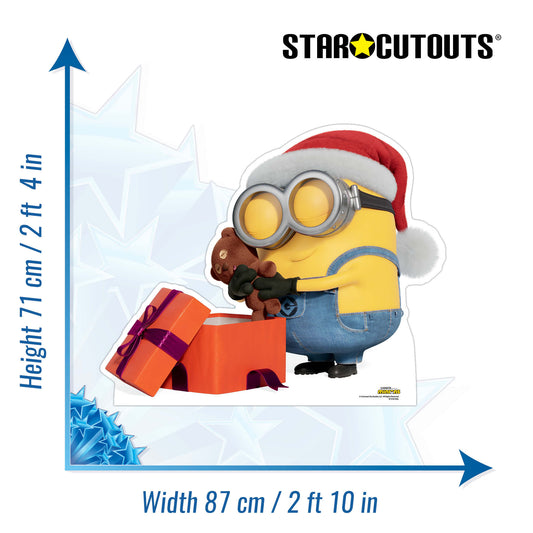 SC4182 Minion Bob Xmas Cardboard Cut Out Height 71cm