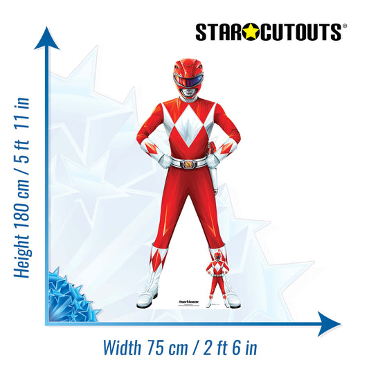 SC4258 Red Power Ranger Cardboard Cut Out Height 180cm
