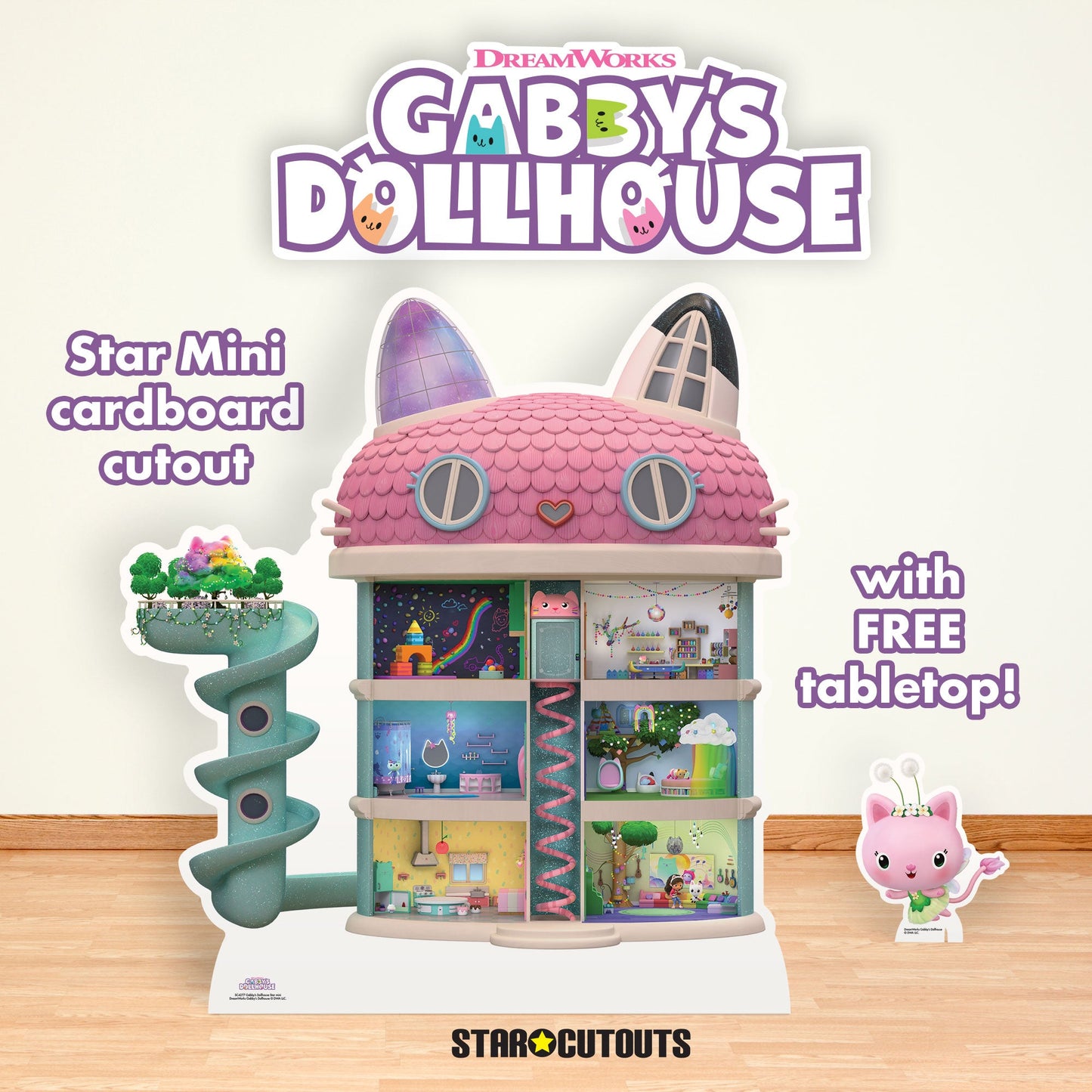 SC4277 Gabby's Dollhouse Star Mini Cardboard Cut Out Height 79cm