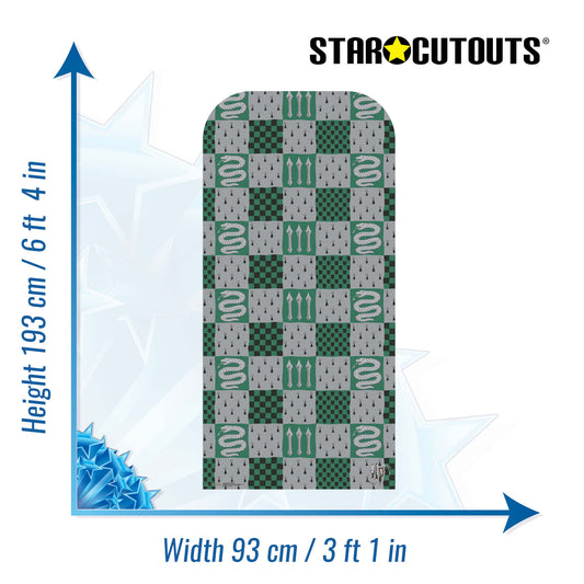 SC4447 Slytherin Hogwarts House Backdrop - Sailboard Harry Potter Cardboard Cut Out Height 193cm