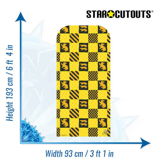 SC4448 Hufflepuff Hogwarts House Backdrop - Sailboard Harry Potter Cardboard Cut Out Height 193cm