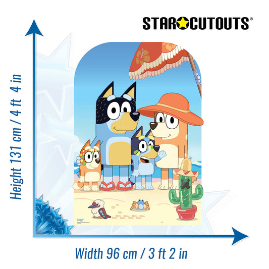SC4534 Bluey On-Beach Stand In Cardboard Cut Out Height 131cm