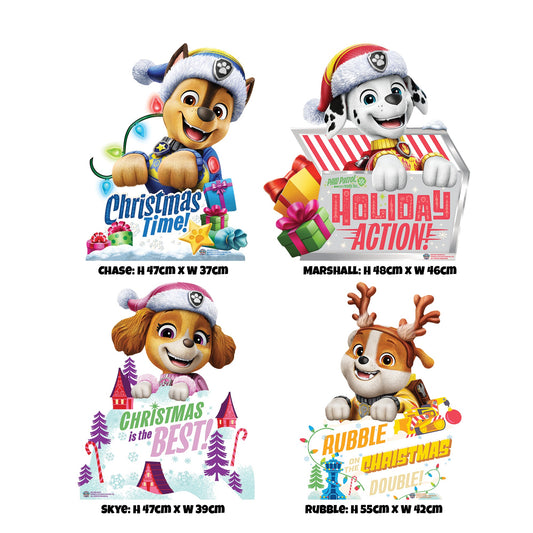 SC4795 PAW Patrol Christmas Sign Star Mini Multi Pack Bundle Cardboard Cut Out Height 55cm