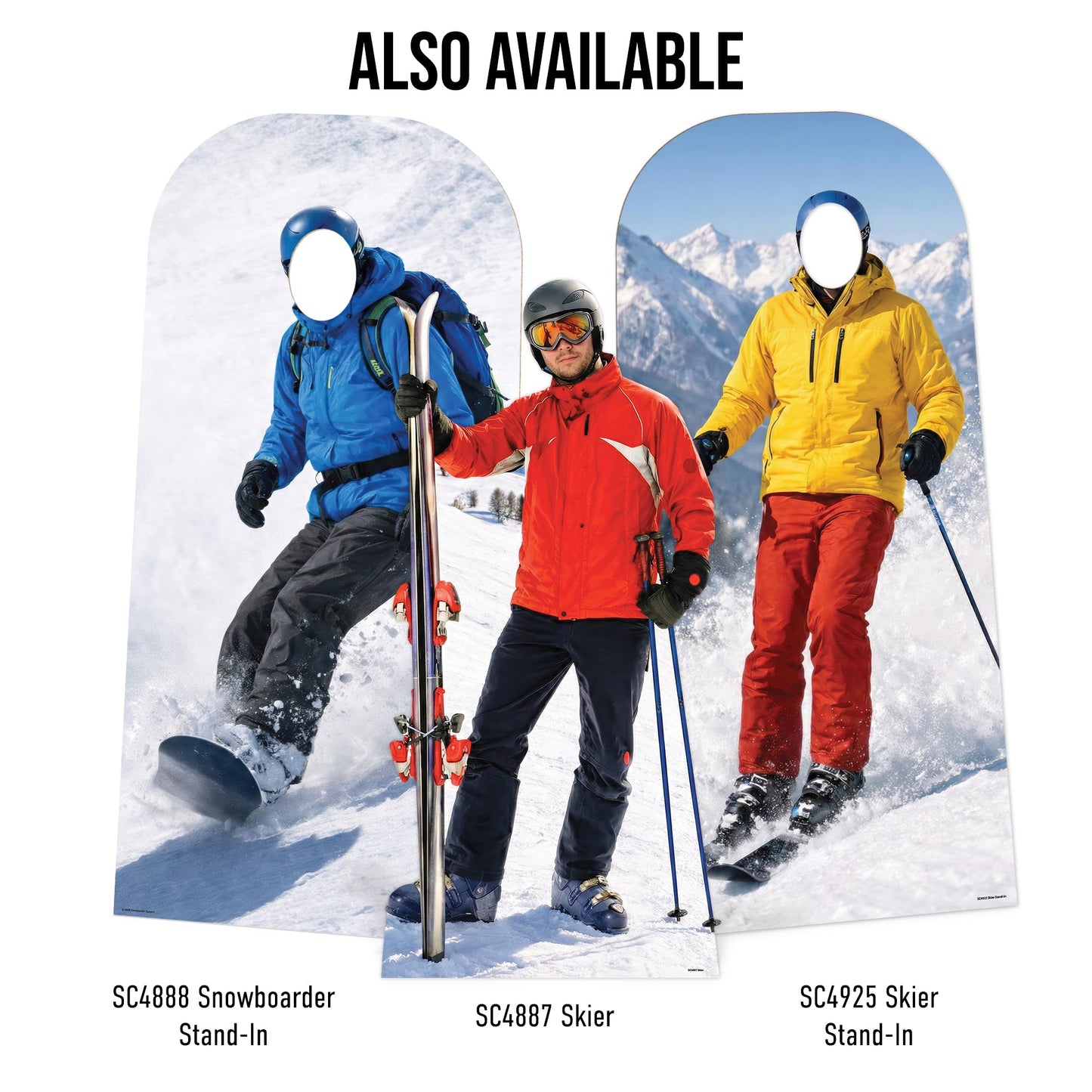 SC4925 Skier Stand-in Cardboard Cutout Height 190cm