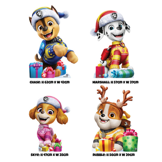 SC4901 Paw Patrol Christmas Star Mini Multi Pack Bundle Cardboard Cut Out Height 62cm