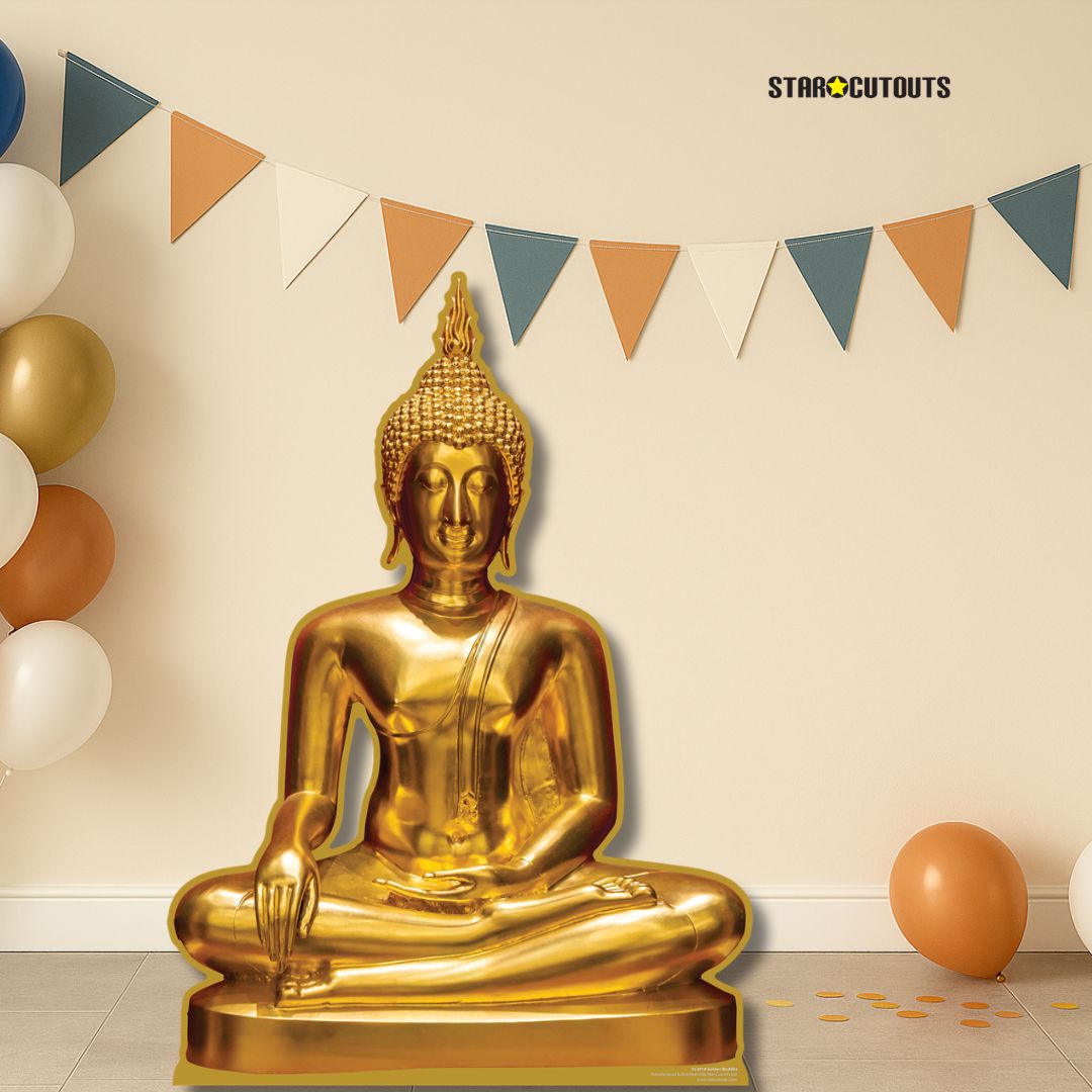 SC4918 Golden Buddha Statue Cardboard Cut Out Height 92cm