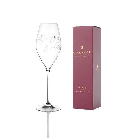 Diamante "It's Time to Celebrate" Prosecco Glass - In Gift Box