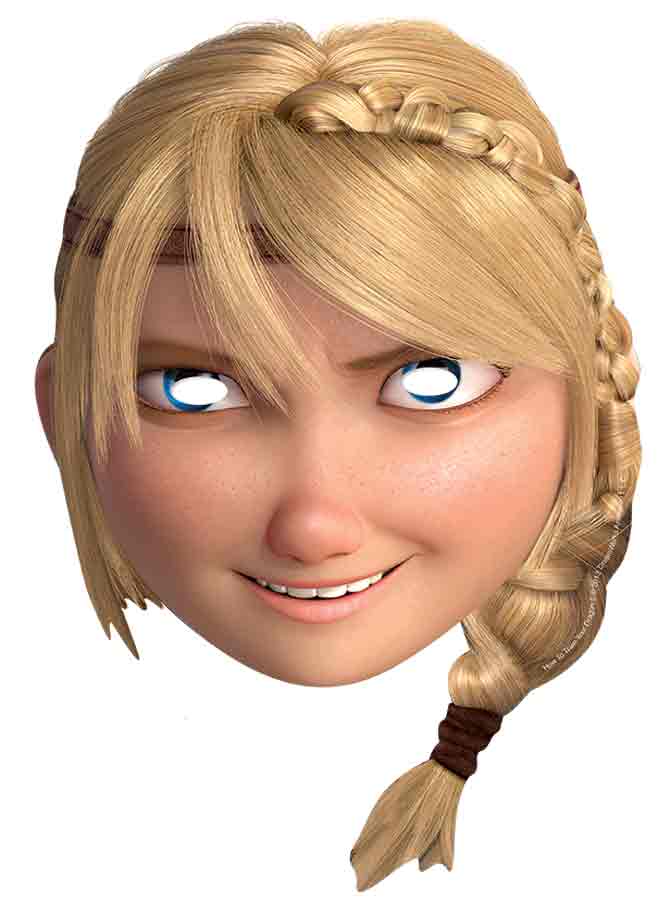 SMP299 Astrid How to Train Your Dragon Six Pack Cardboard Face Masks With Tabs and Elastic