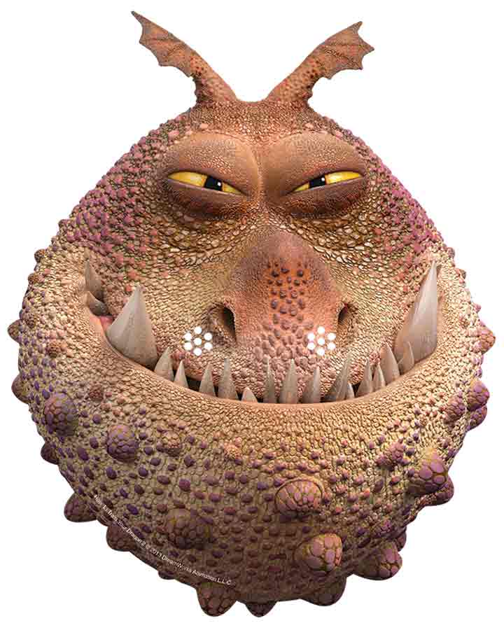 SMP303 Gronckle How to Train Your Dragon Six Pack Cardboard Face Masks With Tabs and Elastic