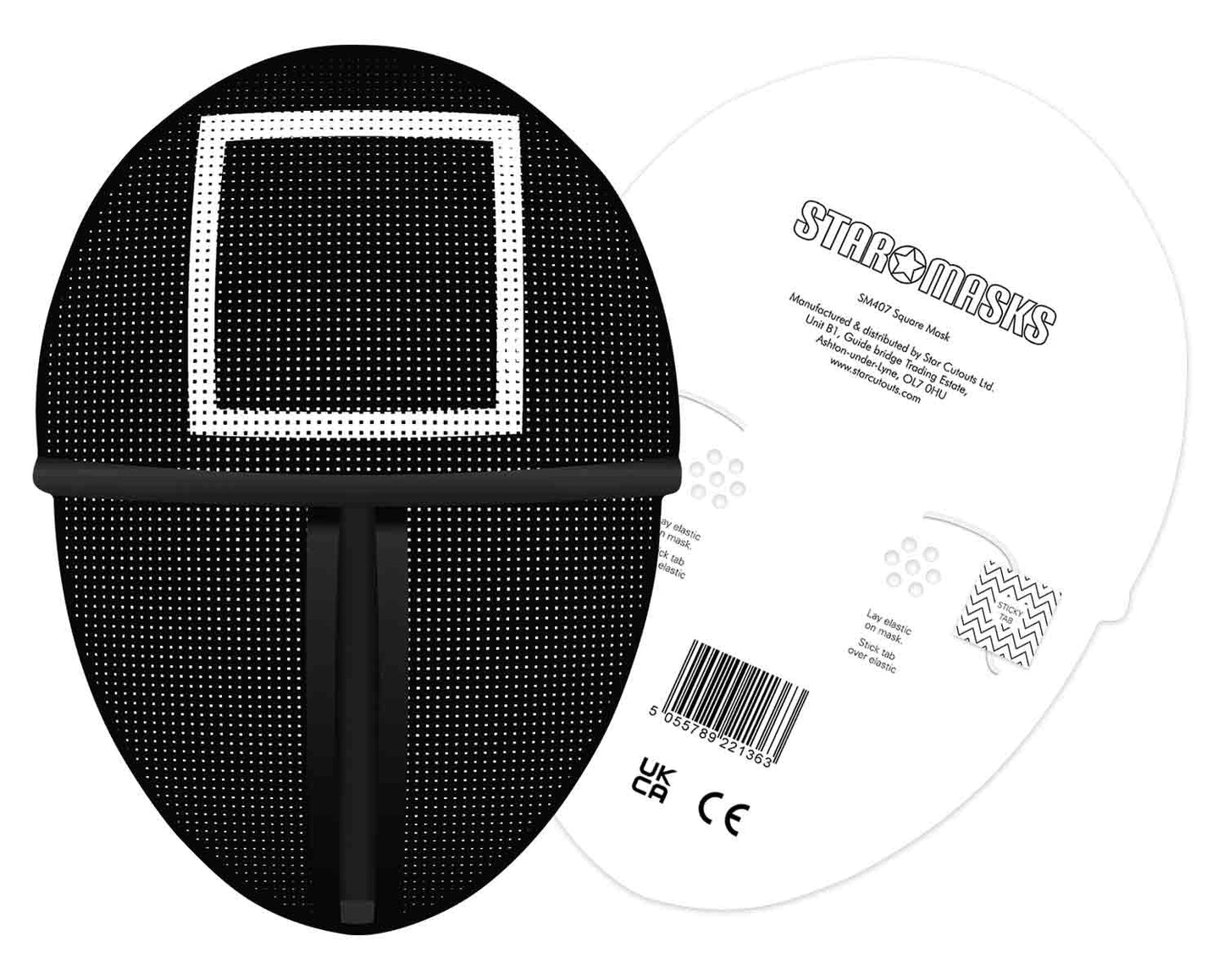 SM407 Fencing Square Inspired 1D Flat Star Party Single Face Mask
