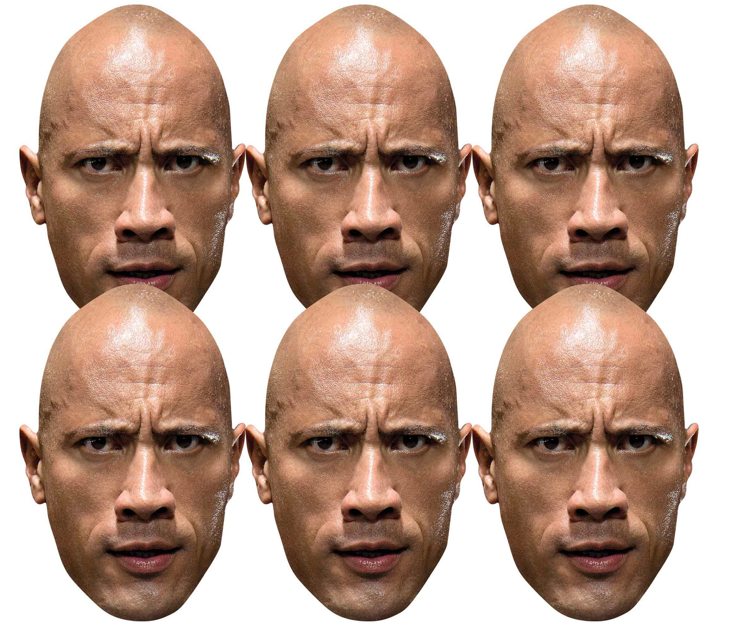 SMP4155 The Rock WWE WWE Six Pack Cardboard Face Masks With Tabs and Elastic