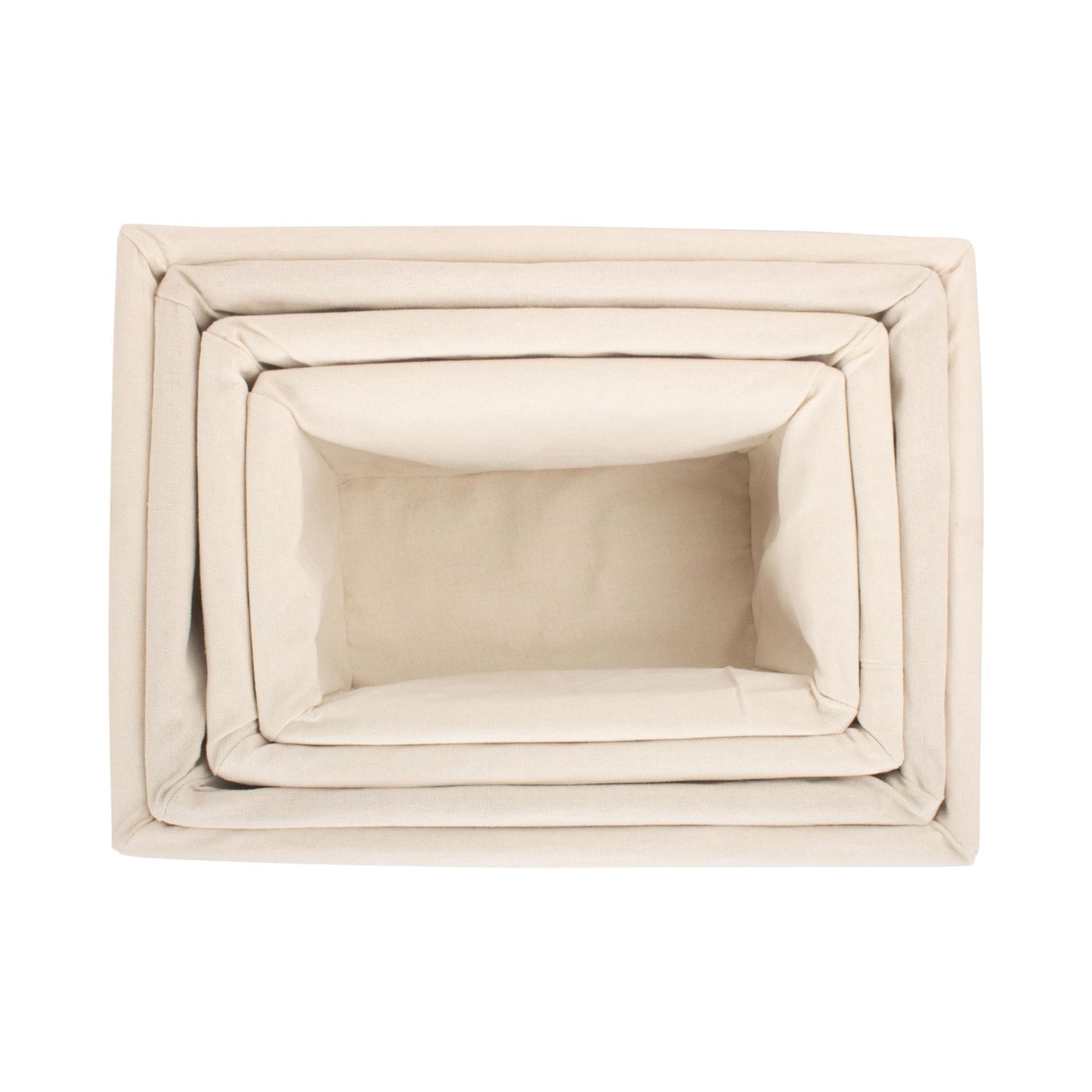 White Wash Willow Storage Basket with White Lining Set 4