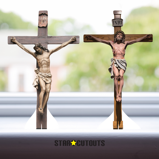 SC4688 Jesus Christ Crucifix Shelf Top Cutout Double Pack Cardboard Cut Out Height 30cm