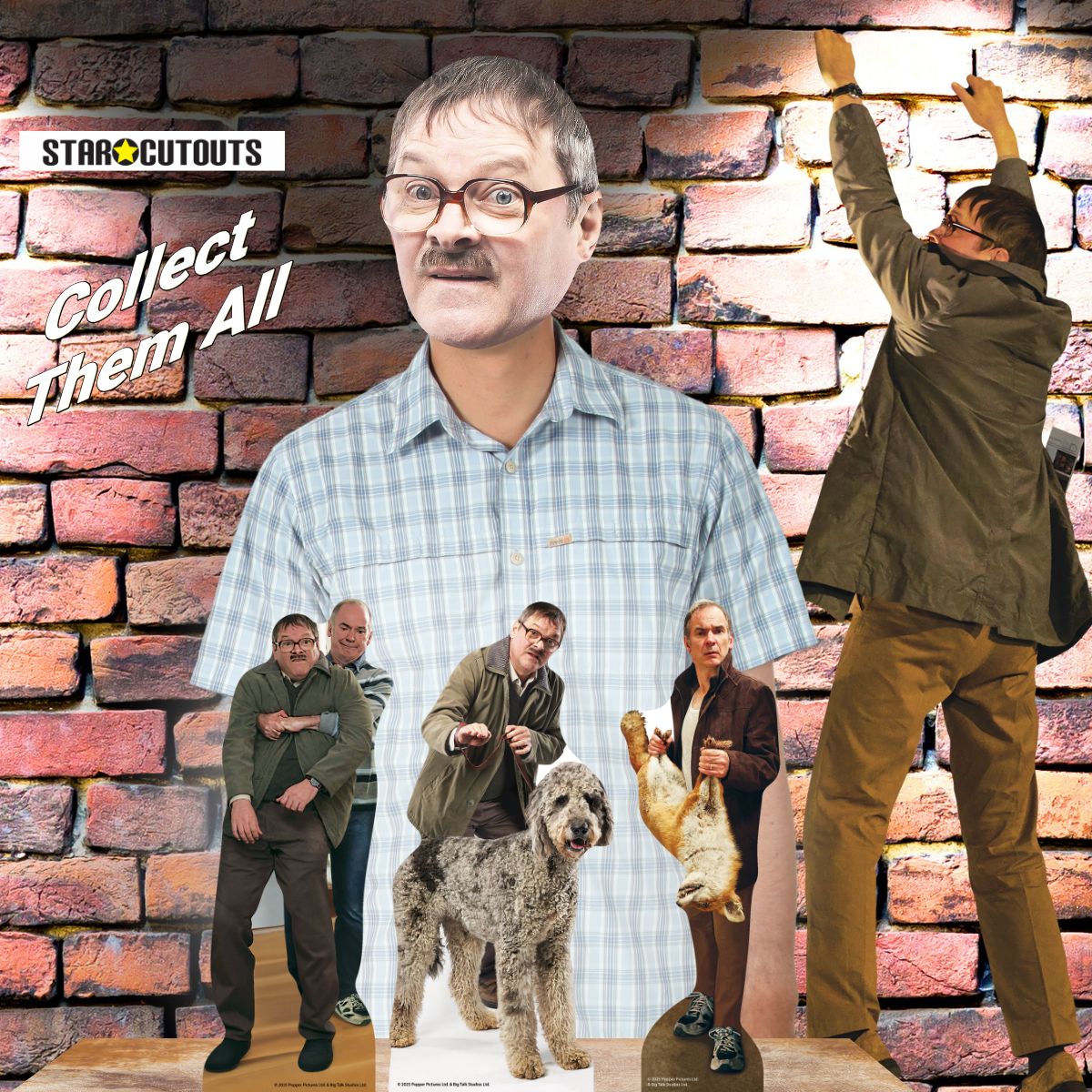 SC4652 Jim Martin Dad Fox Friday Night Dinner Three Shelf Top Pack Cardboard Cut Out Height 31cm
