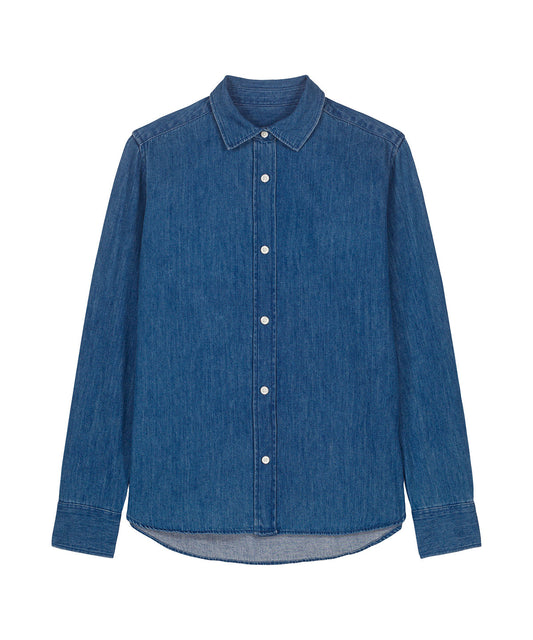 Organic Cotton Long Sleeve Denim Shirt: Womens